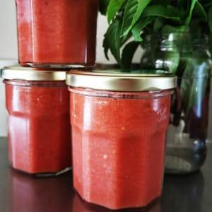 Velouté froid de tomate, pastèque et basilic 30 cl V SG