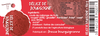 SORBET PLEIN FRUIT  DELICE DE BOURGOGNE 516ML