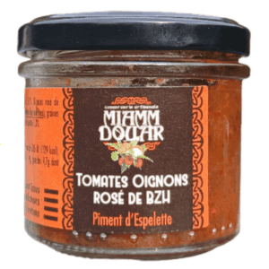 Tomates, Oignons Rosé de Bretagne, Piment d’Espelette (100g)
