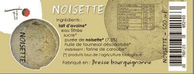 GLACE VEGETALE NOISETTE 516ML (avoine)