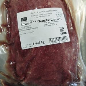 Rosbeef (tranche grasse) bœuf Wagyu/charolais - surgelé 