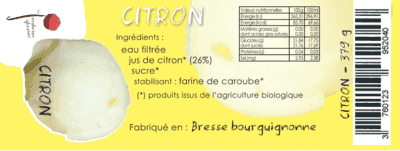 SORBET PLEIN FRUIT CITRON 516ML