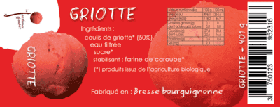 SORBET PLEIN FRUIT GRIOTTE 516ML
