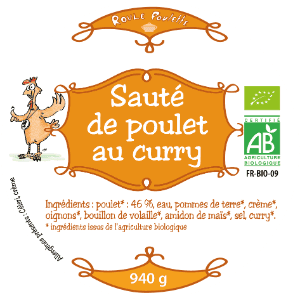 Bocal Sauté de poulet au curry 470g