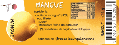 SORBET PLEIN FRUIT MANGUE 516ML