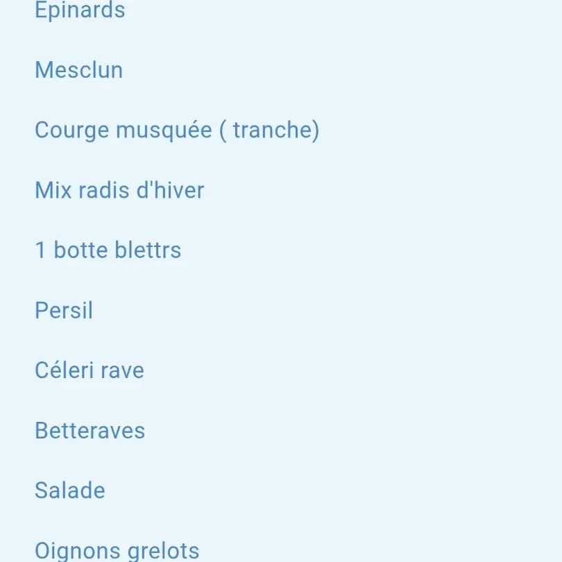 Grand panier épinards 