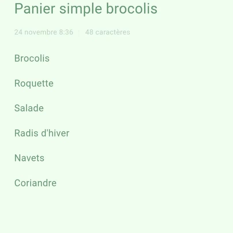 Panier simple brocolis 