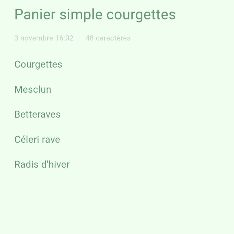 Panier simple courgettes 