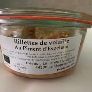 Rillettes de poulet - Rillettes de poulet au piment d'Espelette