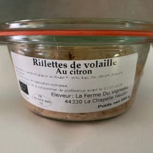 Rillettes de poulet - Rillettes de poulet au citron