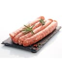 chipolata en sachet d'environ 300g, 13,50€/kg.