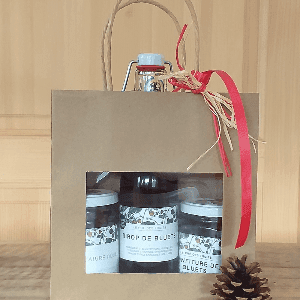 coffret sirop bluets confiture de bluets et bluets aigre doux