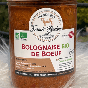 Conserve BOLOGNAISE BOEUF BIO 750 GR