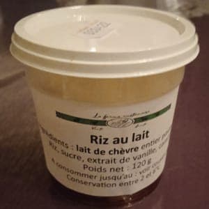 Riz au lait de chèvre