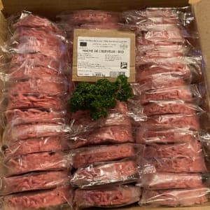 Colis de 5kg environ 40 Steaks hachés pur bœuf, surgelés, "façon bouchère" -