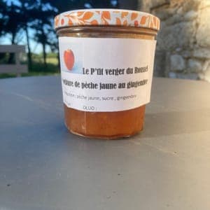 Confiture pèche jaune au gingembre