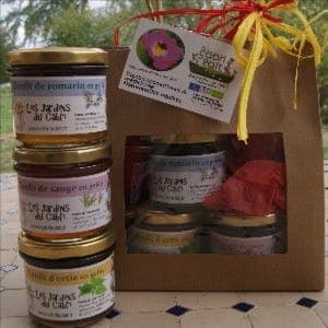 idée cadeau - avec foie gras : 3 confits : sauge, romarin, ortie