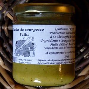 Caviar de courgette et basilic