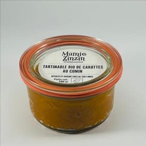 tartinable bio de carottes au cumin