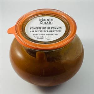 compote bio de pommes aux saveurs de pain d'épices