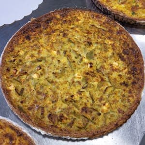 Tarte Courgette Trombetta tomates séchées et féta