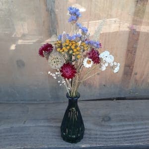 Bouquet de fleurs séchées - couleur bleu et blanc