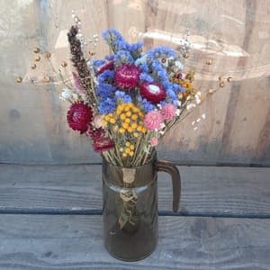 Bouquet de fleurs séchées - couleur bleu et blanc