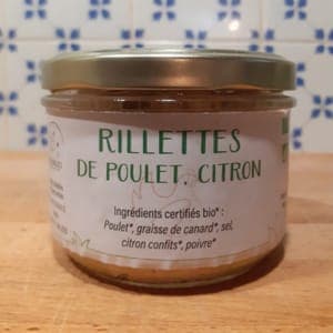 Rillettes de poulet au citron confit