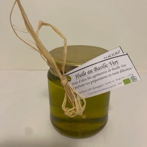 Huile d'olive au basilic vert