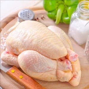 Poulet découpé entier sous vide