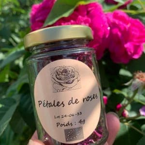 Pétales de roses séchées