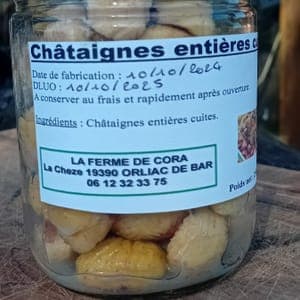 Châtaignes entières cuites