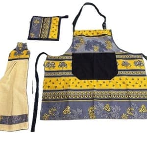 Ensemble de cuisine (tablier, torchon et manique)