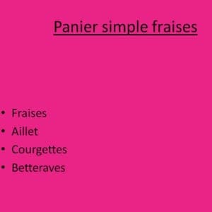 Panier simple fraises 