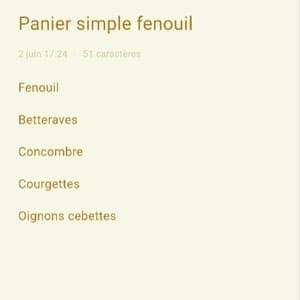 Panier simple fenouil