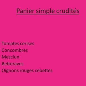 Panier simple crudités 