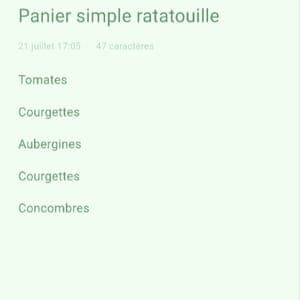 Panier simple ratatouille 