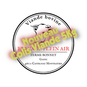 Colis grillade 5kg Viande jeune Bovin (Veau plus d'un 1an) 