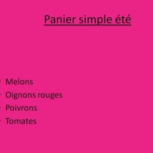 Panier simple été 
