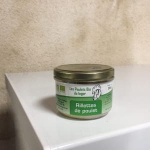 Rillettes  de poulet nature (avec de la graisse de porc plein air bio)