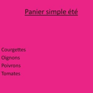Panier simple été 