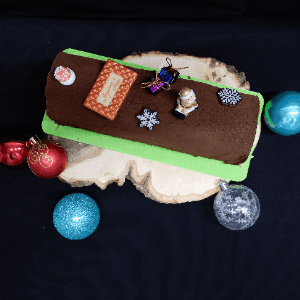 Buche glacée Chocolat/Poire sur génoise