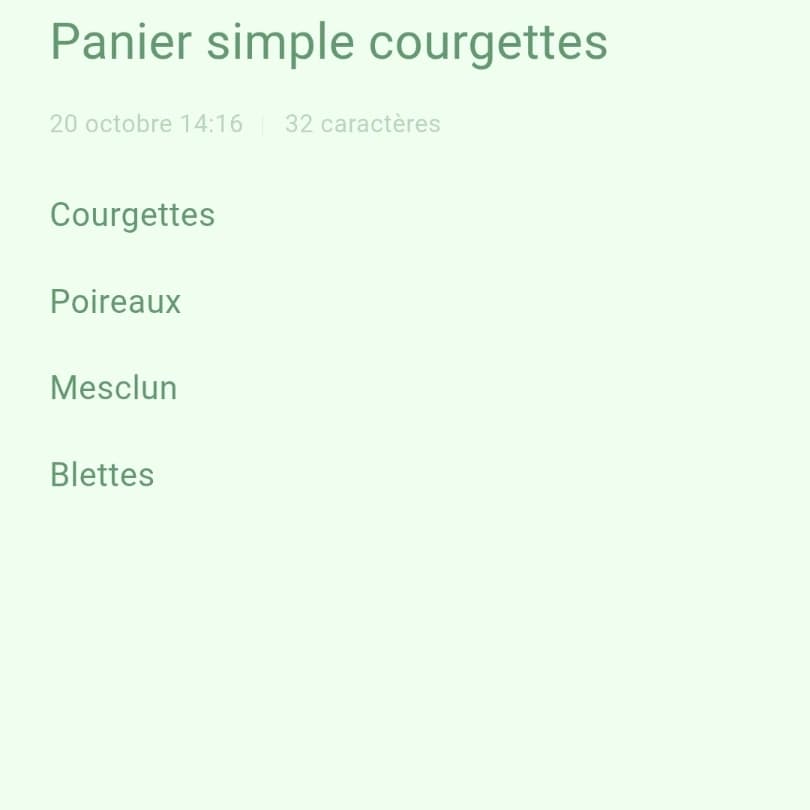 Panier simple courgettes
