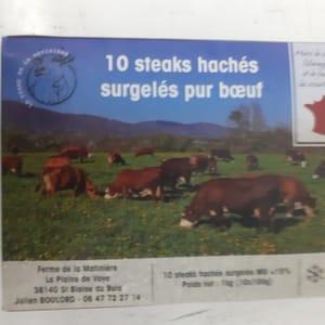 Carton de steaks hachés de bœuf surgelé 1 kilo