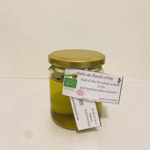 Huile d'olive au basilic citron