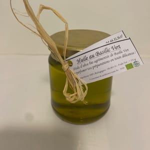 Huile d'olive au basilic vert